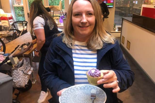 Michelle Baydemir with one of the charity cupcakes baked to raise money for PoTS UK.