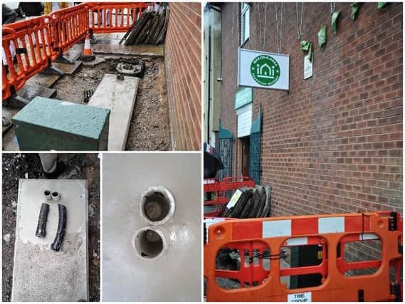 Vandals disrupt work to fit equipment outside mosque