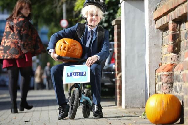 Presley Kempson aged 10, styled as the Prime Minister for Halloween