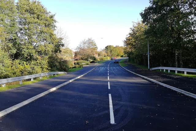 The new link road at the point it connects to Carrwood Road