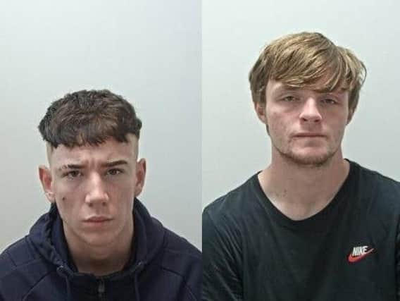 Harry Sharman (pictured, left), 22, of Peter Street, Blackpool and Connor Pendergast (pictured, right), 19, of Stanhope Road, Blackpool, appeared at Preston Crown Court today (November 1).