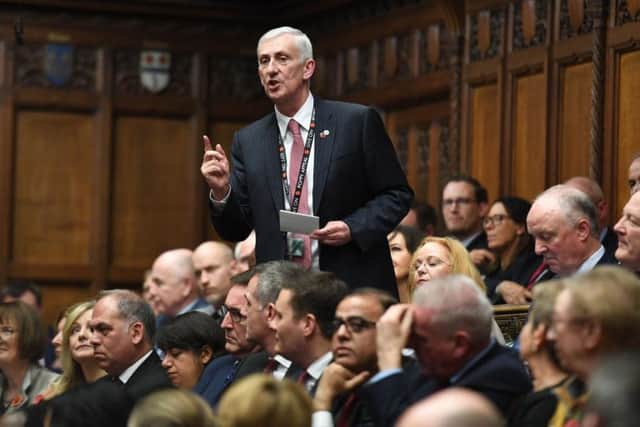 Sir Lindsay Hoyle tries to persuade MPs to put him in the Speaker's chair (image: UK Parliament/Jessica Taylor/PA Wire)