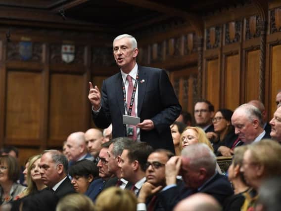 Sir Lindsay Hoyle tries to persuade MPs to put him in the Speaker's chair (image: UK Parliament/Jessica Taylor/PA Wire)