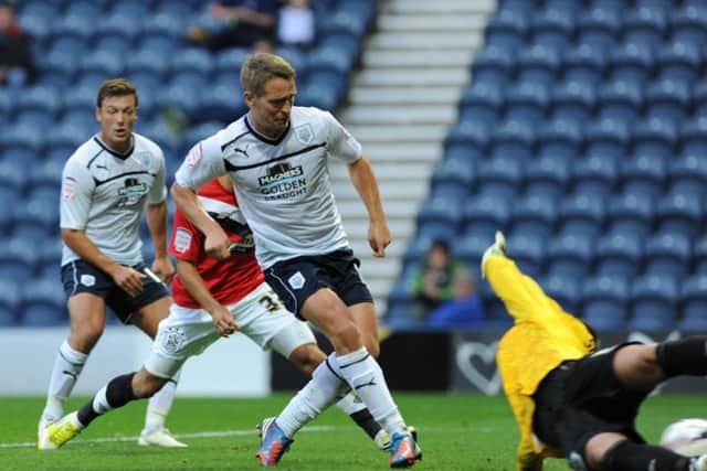 Nicky Wroe nets PNE's second goal against Huddersfield