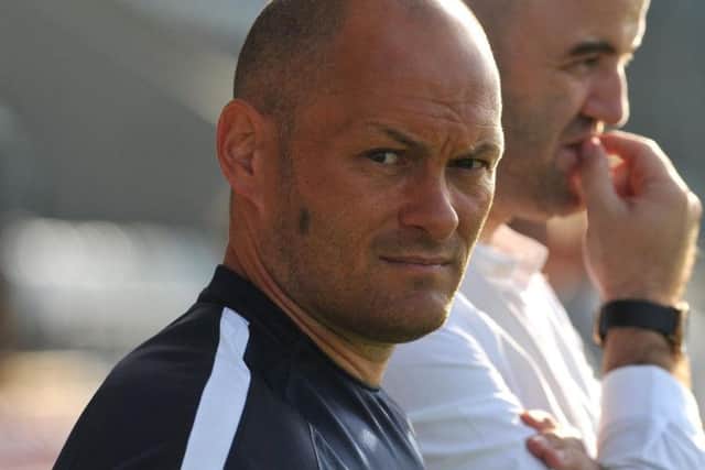 Preston boss Alex Neil with head of recruitment Joe Savage to his left
