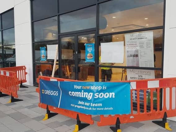 Work taking place inside Greggs on the Fulwood Central Retail Park (Image: JPIMedia)