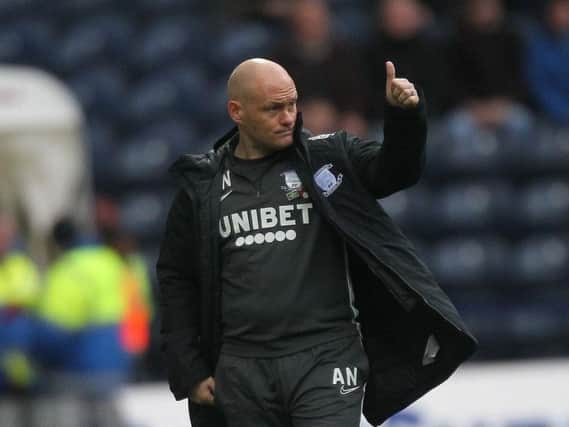 Preston manager Alex Neil on the touchline during the 3-1 win over Huddersfield at Deepdale