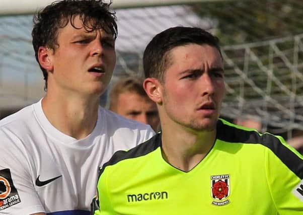 Lewis Baines (right) went close for the Magpies