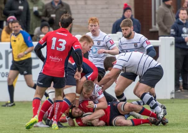 Action from Hoppers' home defeat by Chester (photo: Mike Craig)