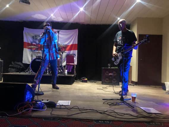 The Stories, from Chorley, playing a fusion of classic punk rock, New Wave andSKA songs from the era 1976-82 at Bamber Bridge Football Club.