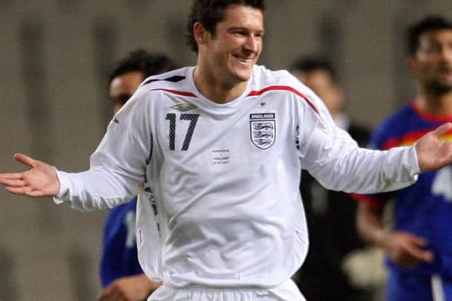 Preston striker David Nugent after scoring for England against Andorra in March 2007