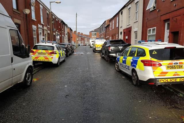 It is the latest in a series of recent raids on homes suspected of drugs offences in Preston. Pic: Lancashire Police
