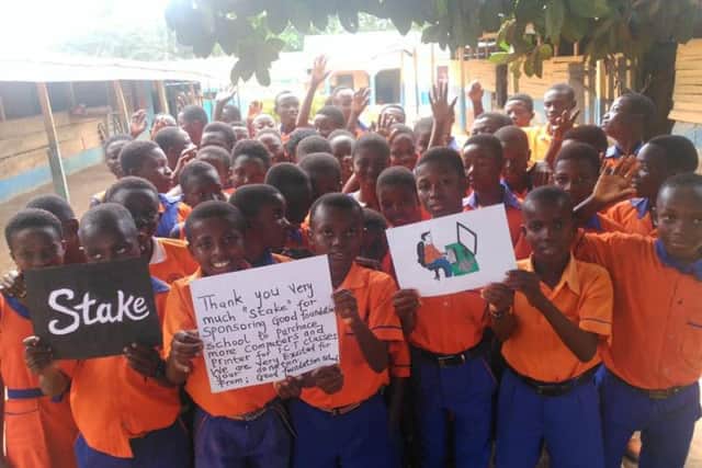 Children in Ghana say thank you to Stake