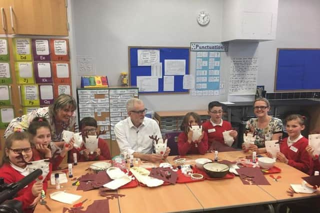 Mr Corbyn and the children made Reindeer Hot Chocolate pouches for the school Christmas Fair.