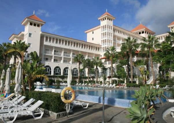 Lovely: The Riu Palace Hotel in Madeira. Below, above the clouds
