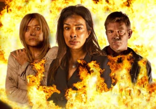 Drama: A poster from Coronation Street promotes episode in which the Rovers goes up in flames