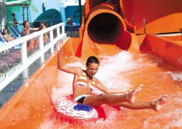 Undated Handout Photo of an orange slide in the Aqua Park on Norwegian Epic. See PA Feature TRAVEL Roman Cruise. Picture credit should read: PA Photo/Handout. WARNING: This picture must only be used to accompany PA Feature TRAVEL Roman Cruise.