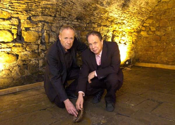 Witching hour: Tour guide and Playwright Graham Kemp with producer Stephen Tomlin in the Pendle Witch cell