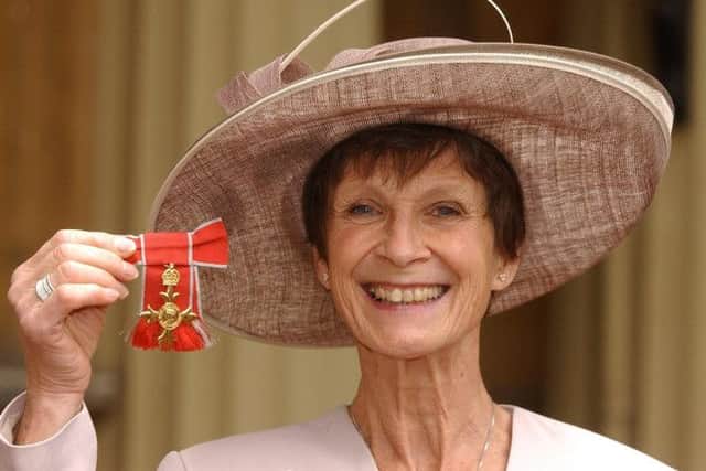Fiona Castle, widow of entertainer Roy Castle, at Buckingham Palace, central London after being awarded her OBE by the Prince of Wales Friday October 15, 2004