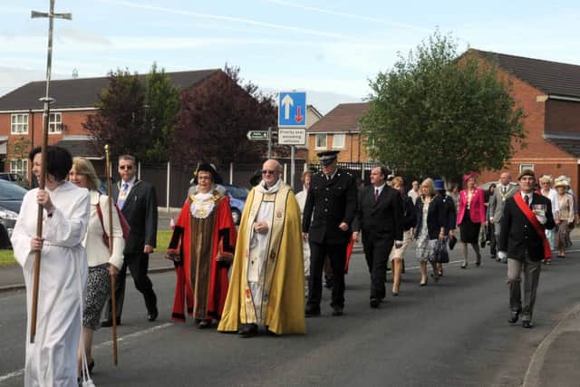 The Mayor of South Ribble, Councillor Dorothy Gardner and her Consort Melvyn Gardner in the Civic Sunday Parade in Penwortham