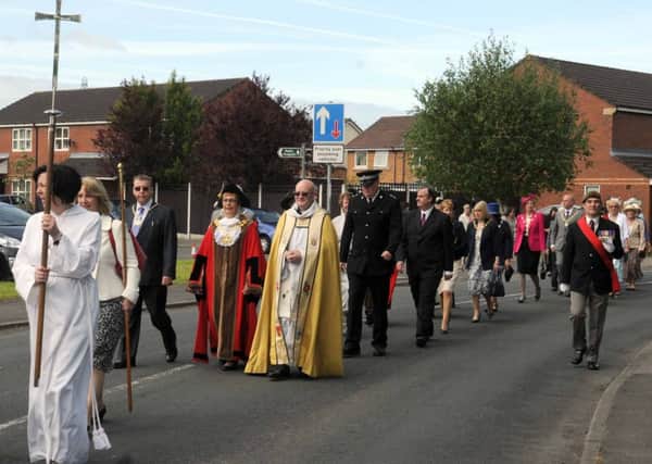 The Mayor of South Ribble, Councillor Dorothy Gardner and her Consort Melvyn Gardner in the Civic Sunday Parade in Penwortham