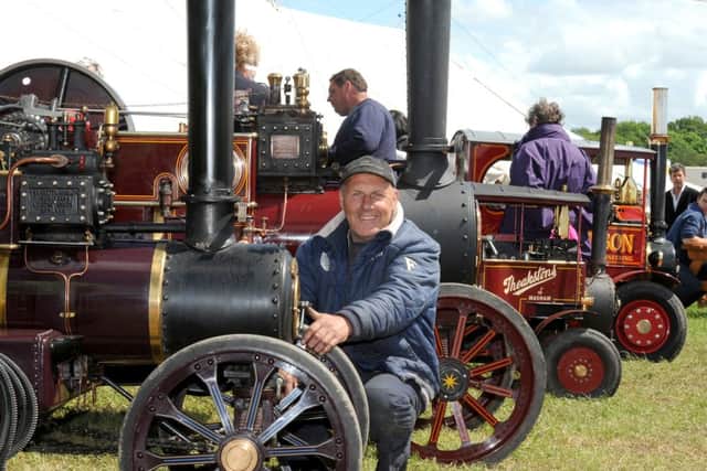 Scorton Steam Fair: Bernie Fairbank with his scaled down traction engine