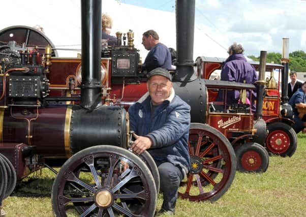 Scorton Steam Fair: Bernie Fairbank with his scaled down traction engine