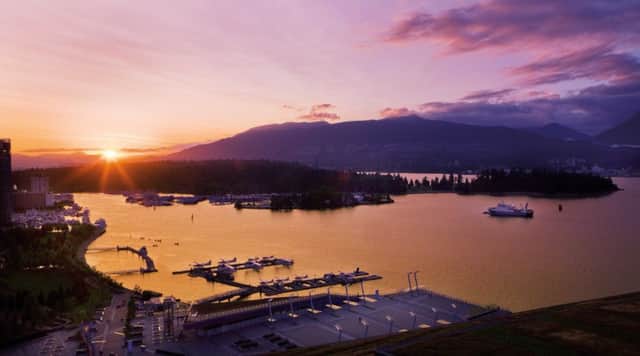 The sun sets on Vancouver Harbour