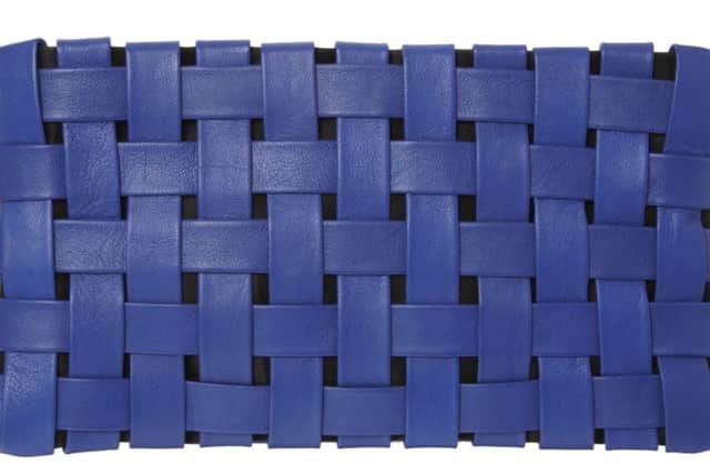 ASOS blue leather weave clutch bag, £35 (www.asos.com)