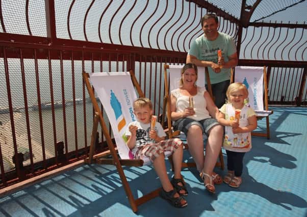 Deck chairs at Blackpool Tower