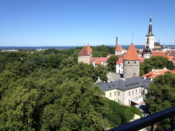 The medieval walled town of Tallinn, Estonia