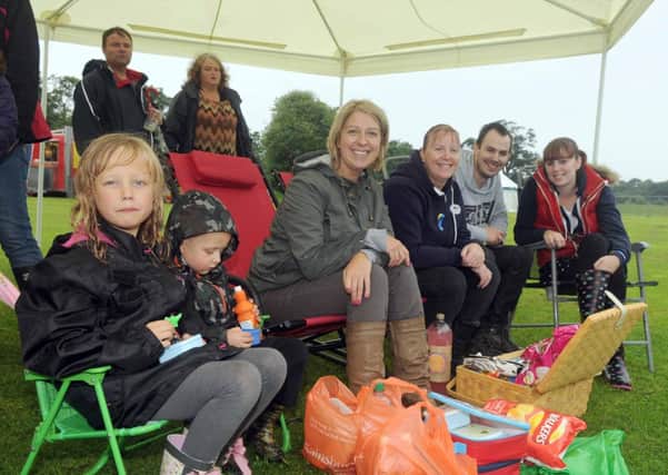 Picnic time at Garstangbury for, from left, Grace, Jack and Michelle Hunter, Karen Foster, Anthony Lloyd and Sam Foster all from Lostock Hall