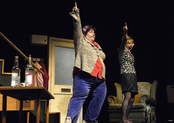 Sue McCormick  and Eithne Brown in a scene from The Dukes 2011 production of The Rise and Fall of Little Voice when she played Sadie
