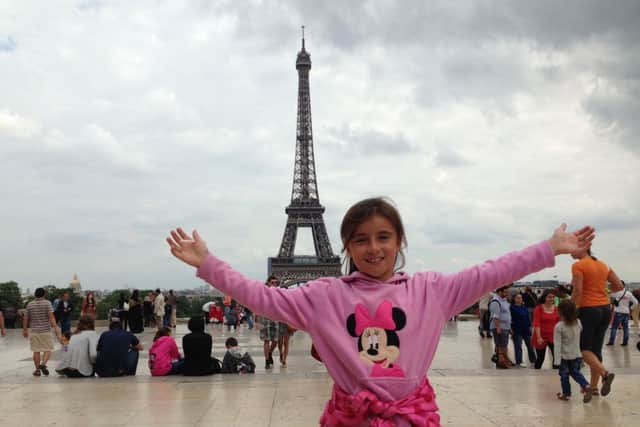 Colin Ainscough's daughter Kira visiting the Eiffel Tower