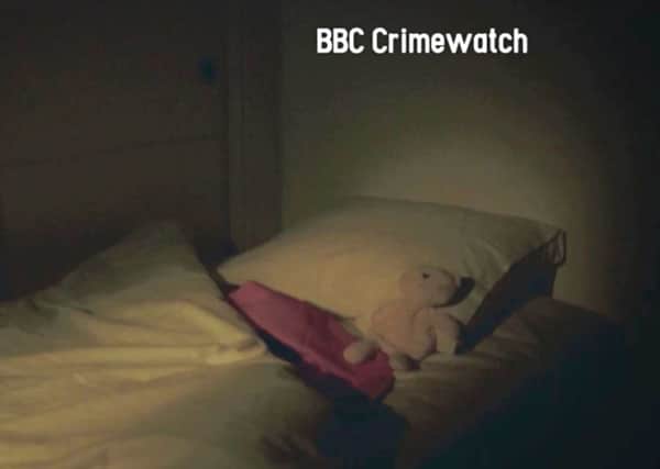 BBC Crimewatch programme showing a re-enaction of the events surrounding Madeleine McCann disappearance in Portugal in 2007.