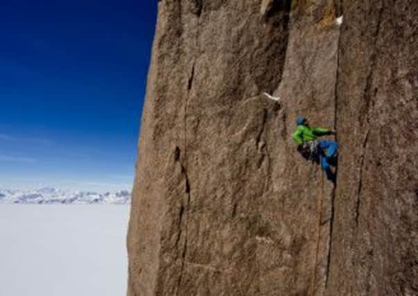 Leo Houlding climbing Ulvetanna in Antarctica