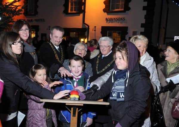 The big switch on of Garstang Christmas lights by Emily Danson, Joshua Fricker and Cerys Dorrity