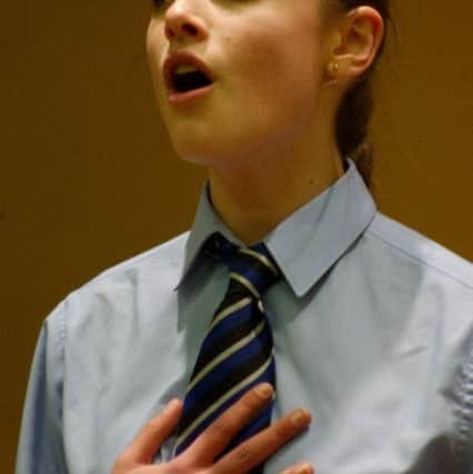 Hannah Britland in her Brownedge St Mary's High School days singing 'Part Of Your World' for the Wrigley Trophy at the Penwortham Youth Music Festival