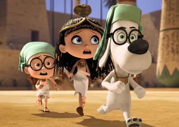 Mr Peabody And Sherman: Mr Peabody (voiced by Ty Burrell), Sherman (voiced by Max Charles) and Penny Patterson (voiced by Ariel Winter)