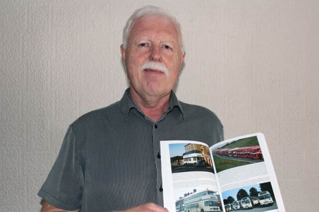 Mike Rhodes of Ingol with his Preston Bus book