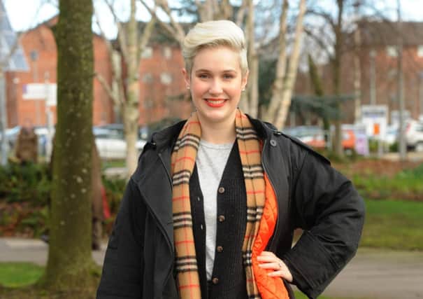 Hollie Reed, 25, Hnm parker Scarf burbery, top cos, trousers from topshop, shoes hnm likes to mix designer with highstreet and likes classic shapes.