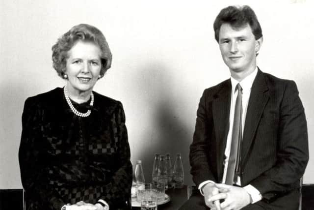 Early days: Mrs Thatcher with new boy Nigel Evans more than 20 years ago