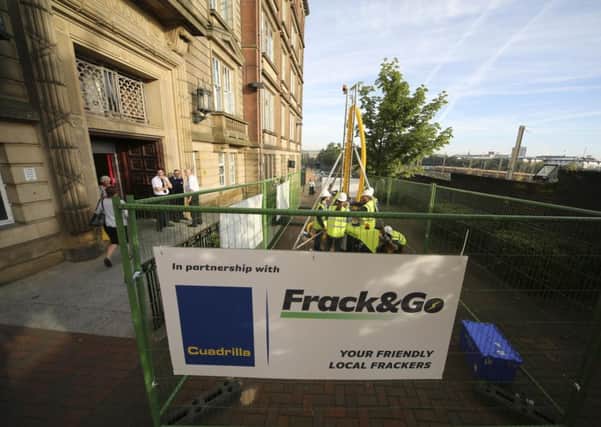 Legal block: Greenpeace protesting in Lancashire