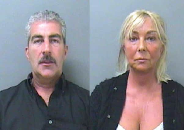 Jailed: Richard and Amanda Holman - pictured below Rachel Lyne