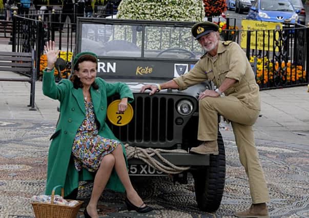 The Annual Lytham 1940s Wartime Festival is all set for another fantastic weekend 
on Lytham Green.
Lytham shoppers got a taste of the festival from Ian & Kathryn Coats of St Annes
who are members of the Military Vehicle Trust