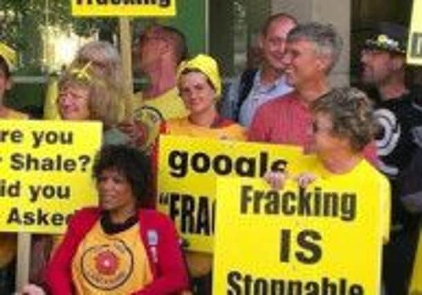 Group: Anti-fracking protestors outside High Court
