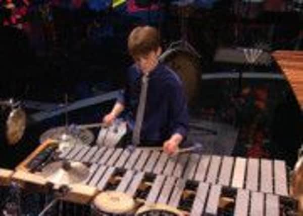 Teenage percussionist Elliott Gaston-Ross