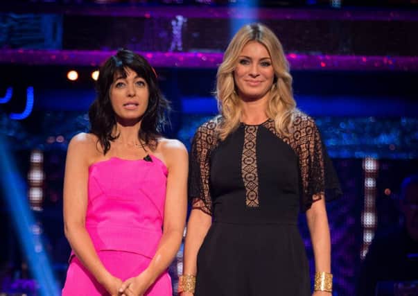 Claudia Winkleman and Tess Daly during Strictly Come Dancing live show on BBC1