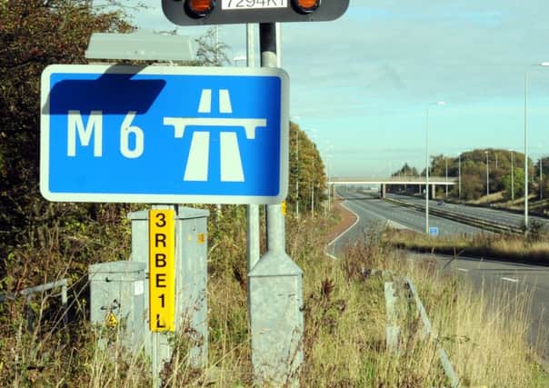 The M6 at junction 28, Leyland
