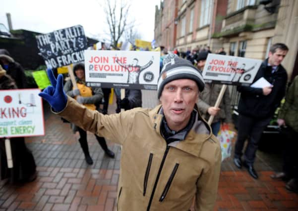 Photo Neil Cross
Bez at the anti-fracking protest at County Hall, Preston